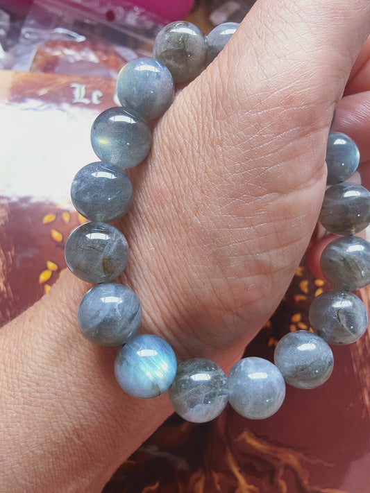 Bracelet en Labradorite - perles de 12 mm - qualité 💎💎💎💎💎💎💎