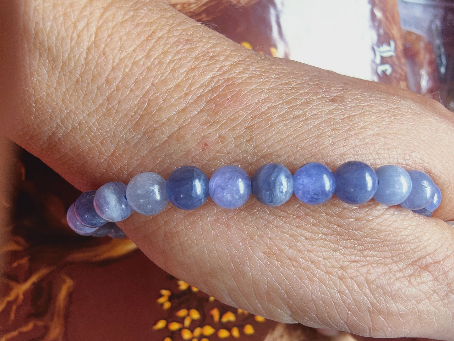 Bracelet en Tanzanite rare - perles de 6 mm - qualité 💎💎💎💎