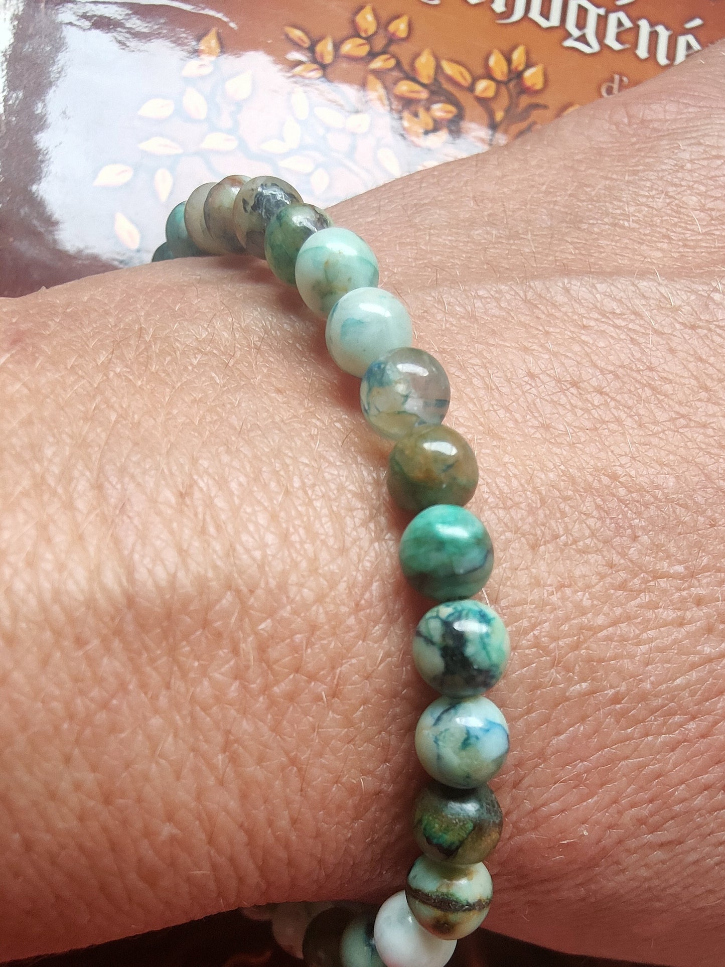 Bracelet en Chrysocolle Shattuckite du Pérou - perles de 6 mm - qualité 💎💎💎