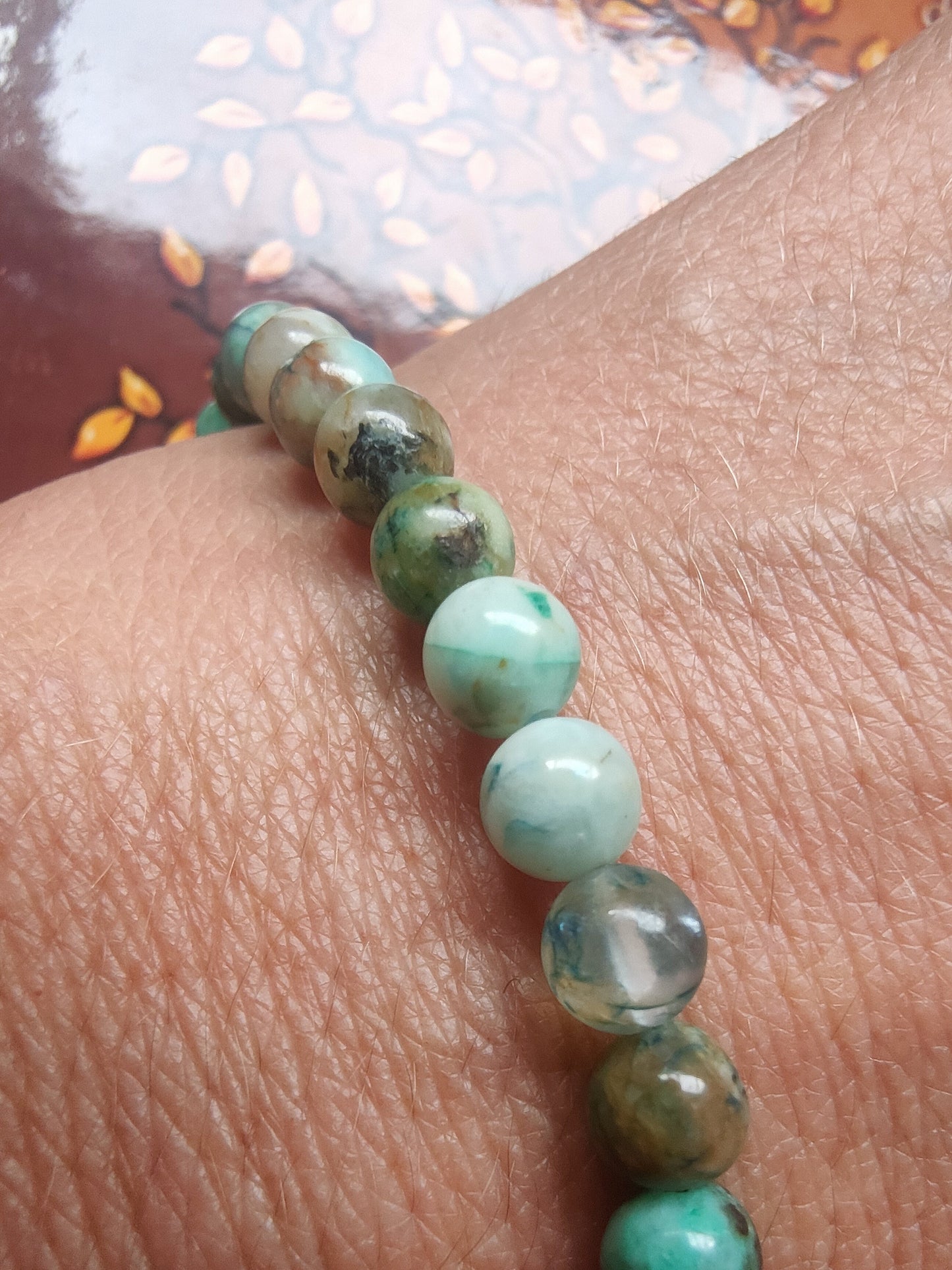 Bracelet en Chrysocolle Shattuckite du Pérou - perles de 6 mm - qualité 💎💎💎