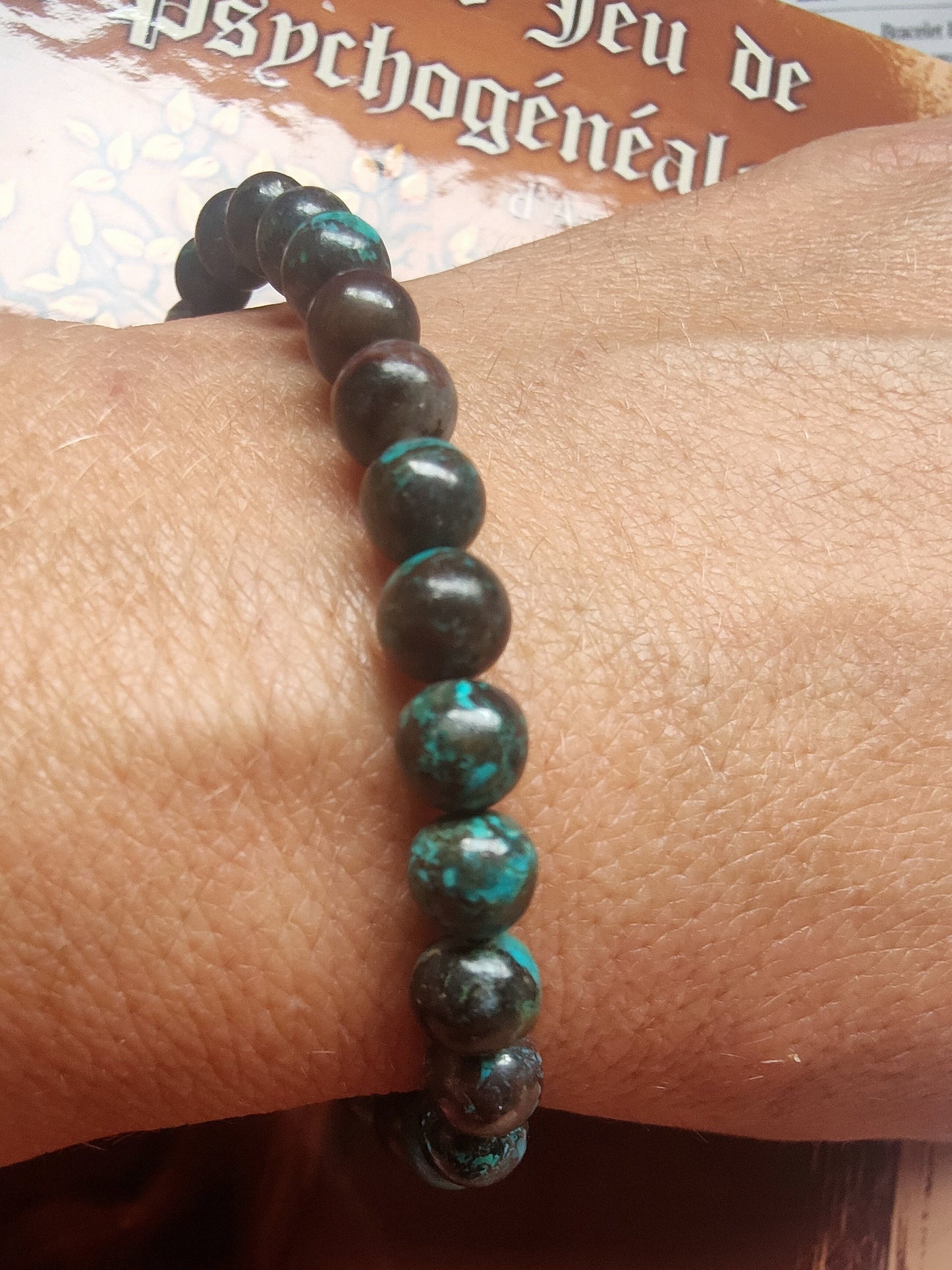 Bracelet en Chrysocolle du Congo - perles de 6 mm - qualité 💎💎💎💎💎💎 💎