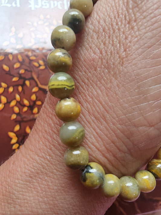 Bracelet en Jaspe Bumblebee  - perles de 7 mm - qualité 💎💎