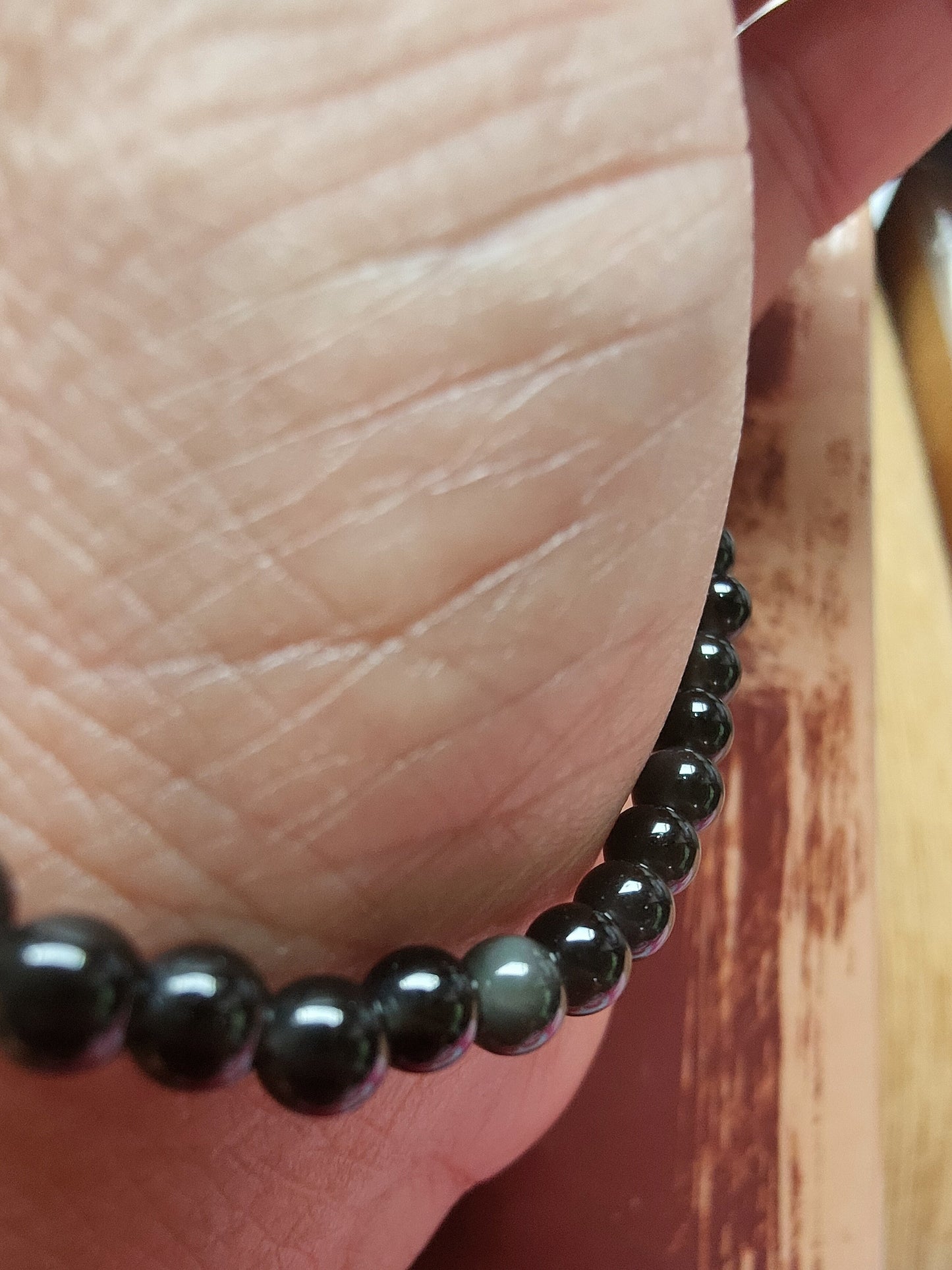 Bracelet en Obsidienne dorée - perles de 4 mm - qualité 💎💎💎💎💎