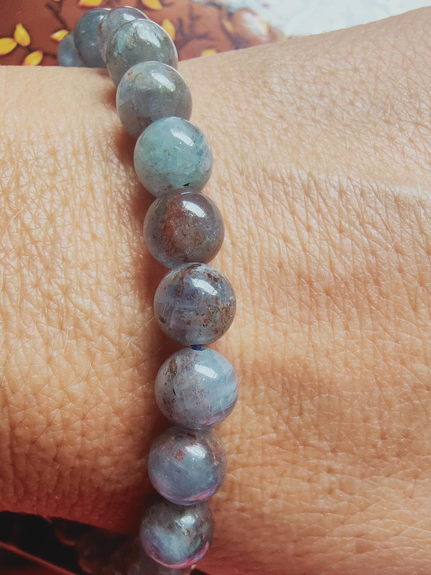 Bracelet en Cyanite bleue   - perles de 8 mm - qualité 💎💎💎💎💎💎