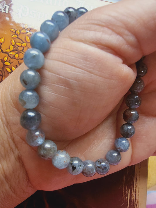 Bracelet en Cyanite bleue   - perles de 8 mm - qualité 💎💎💎💎💎💎
