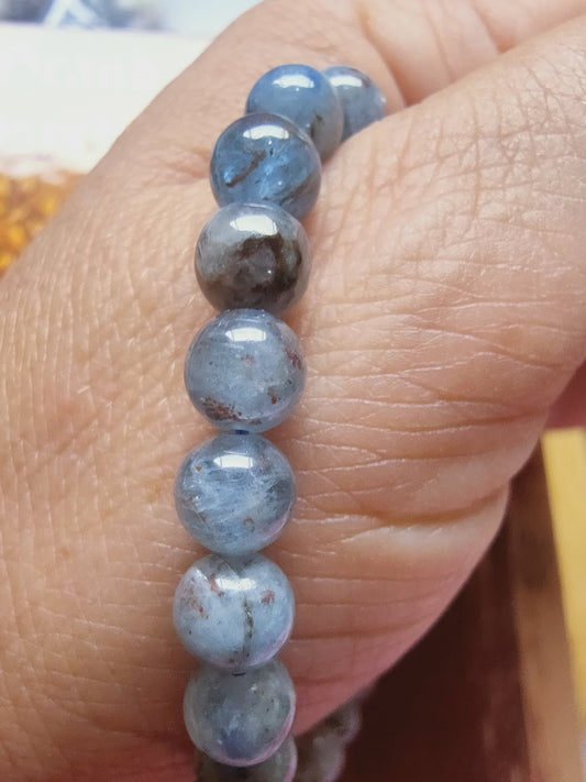 Bracelet en Cyanite bleue   - perles de 8 mm - qualité 💎💎💎💎💎💎