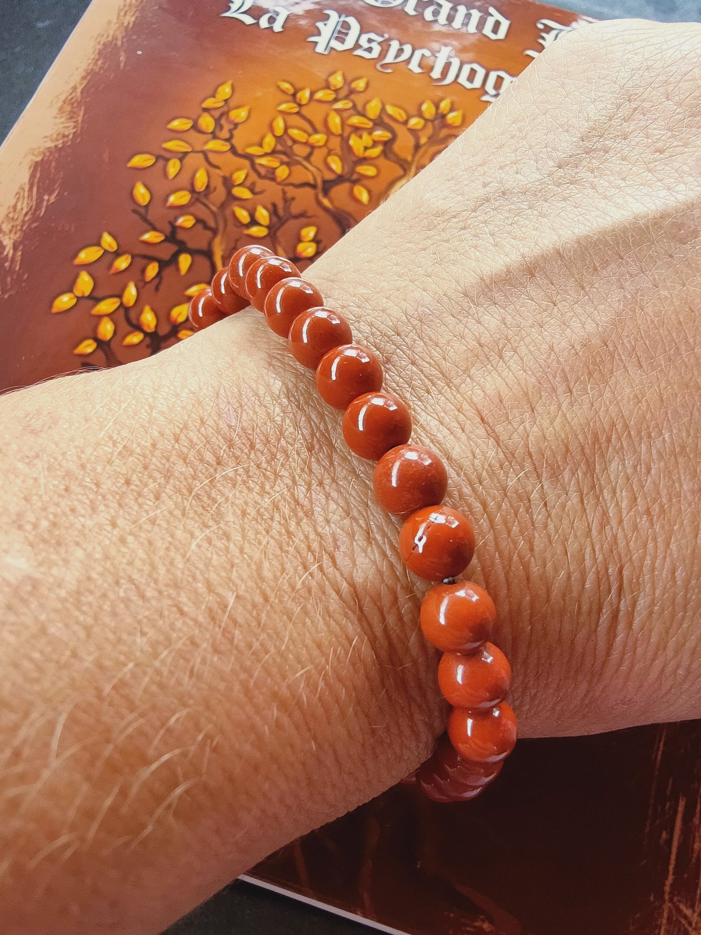 Bracelet Jaspe rouge - perles de 6 mm - qualité💎💎💎