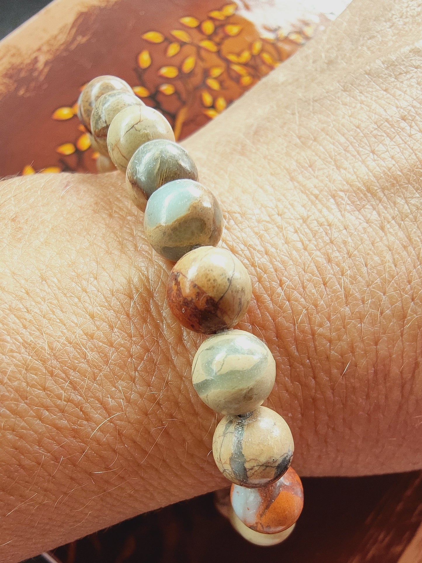 Bracelet Jaspe bleu - perles de 8 mm - qualité💎💎💎