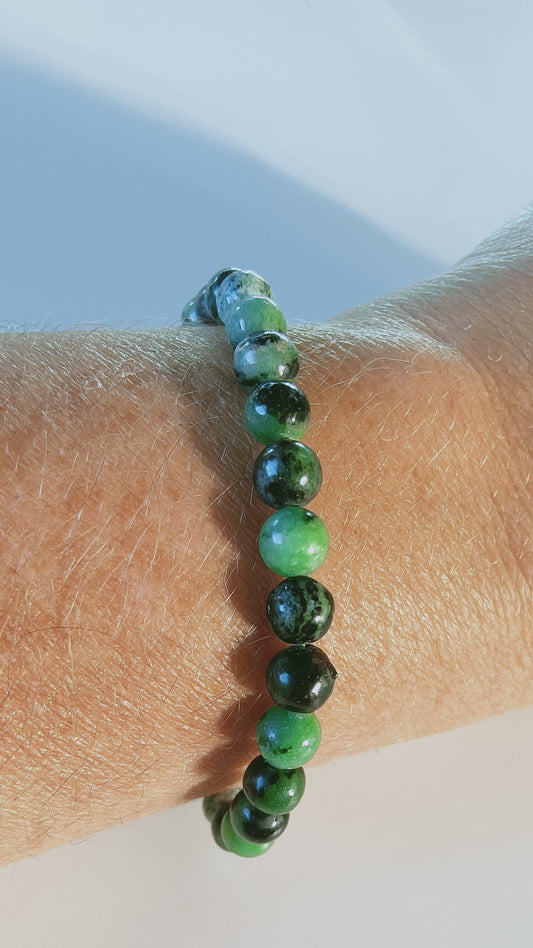 Bracelet en Rubis sur Zoizite - Perles de 6 mm - Qualité AB