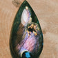 Cabochon en Labradorite violette type Spectrolite - Qualité supérieure - 50 Carats- 42 X 23 X 5 mm